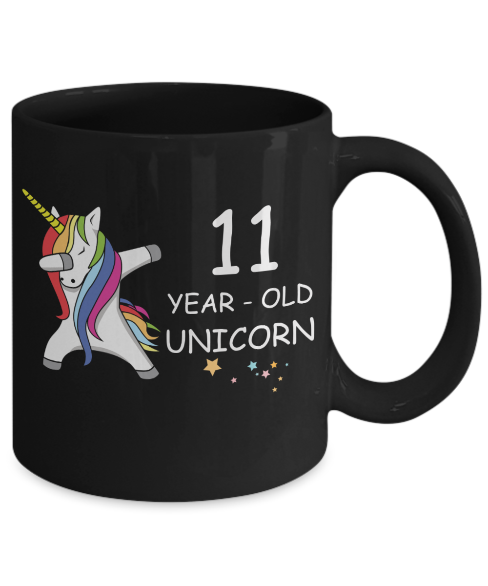 Unicorn Birthday gift 11th Birthday Gift for Women - 10 Year Old Unicorn Dabbing Mug - Funny Black Porcelain Coffee 11 oz, 11th Anniversary Bday Gift for   Grandma, Mom, Sister, Bestie - Legends are Born In 2009