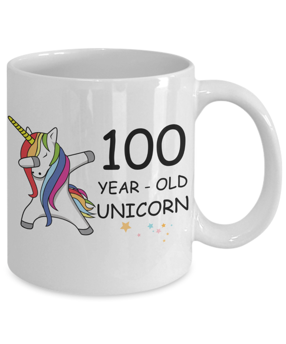 Unicorn Birthday gift 100th Birthday Gift for Women - 100 Year Old Unicorn Dabbing Mug - Funny White Porcelain Coffee 11 oz, 100th Anniversary Bday Gift for Grandma, Mom, Sister, Bestie - Legends are Born In 1920