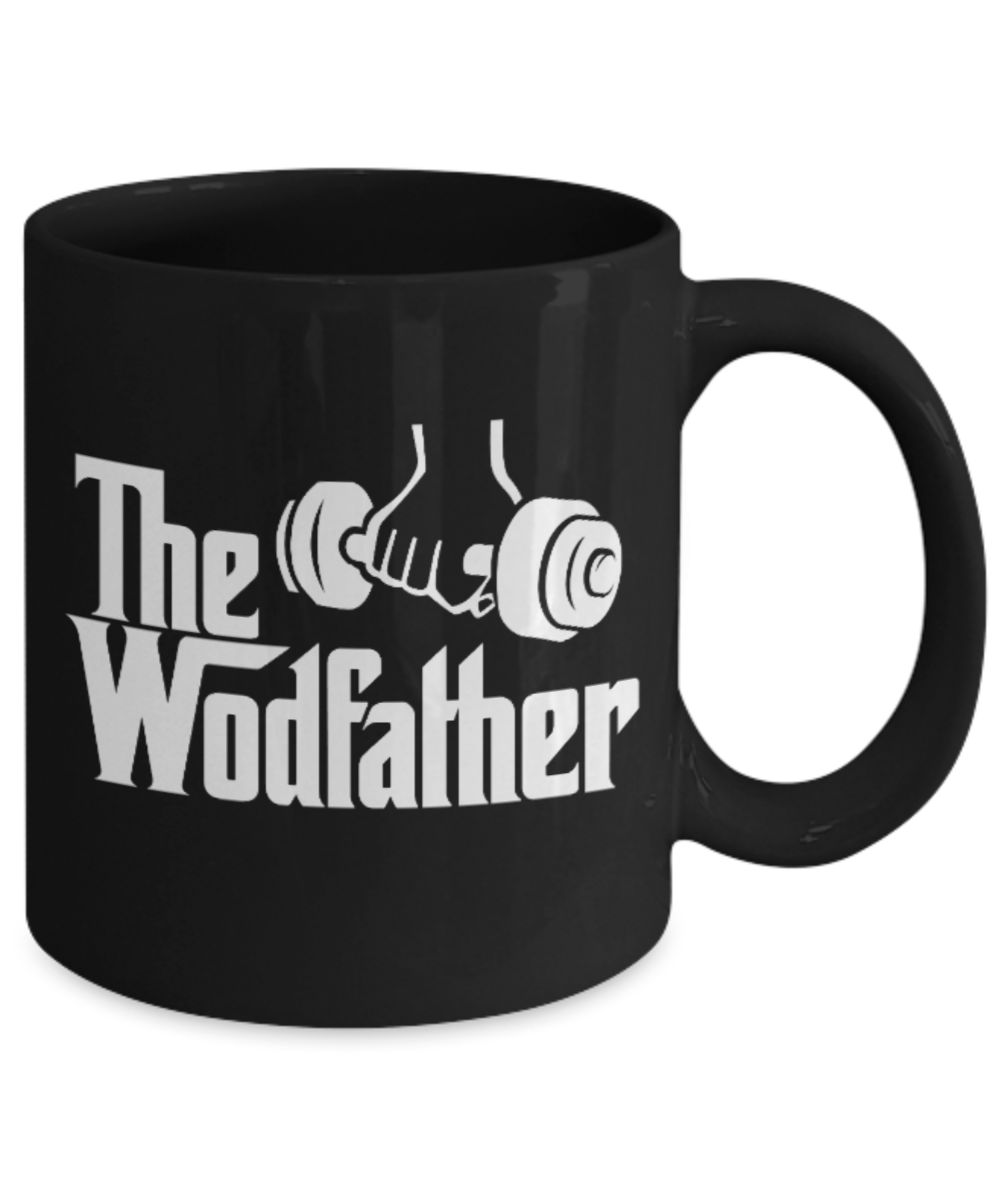 Fitness Lovers mugs , The Wodfather - Black Coffee Mug Porcelain Tea Cup 11 oz - Great Gift