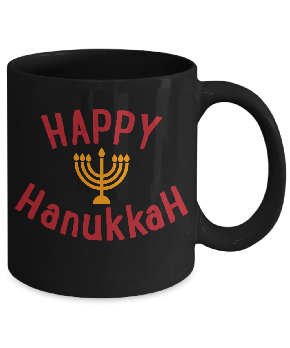 Knightmare before christmas mug - Happy Hanukkah - Funny Christmas Gifts Mugs, Christmas Gifts for family Ceramic Cup Black, Funny Mugs Gift Ideas 11 Oz