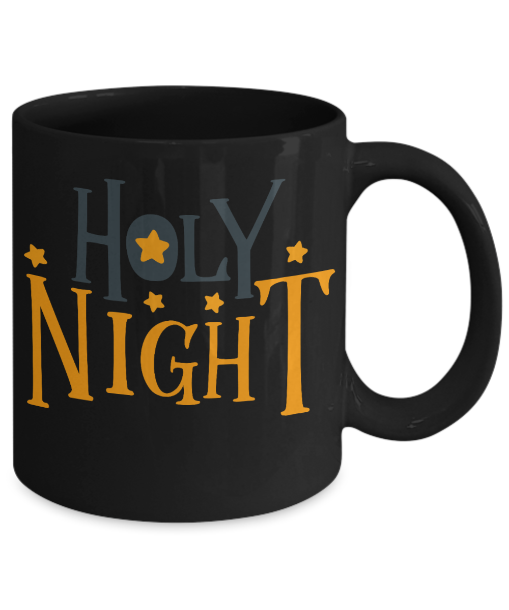 Knightmare before christmas mug - Holy Night - Funny Christmas Gifts Mugs, Christmas Gifts for family Ceramic Cup Black, Funny Mugs Gift Ideas 11 Oz