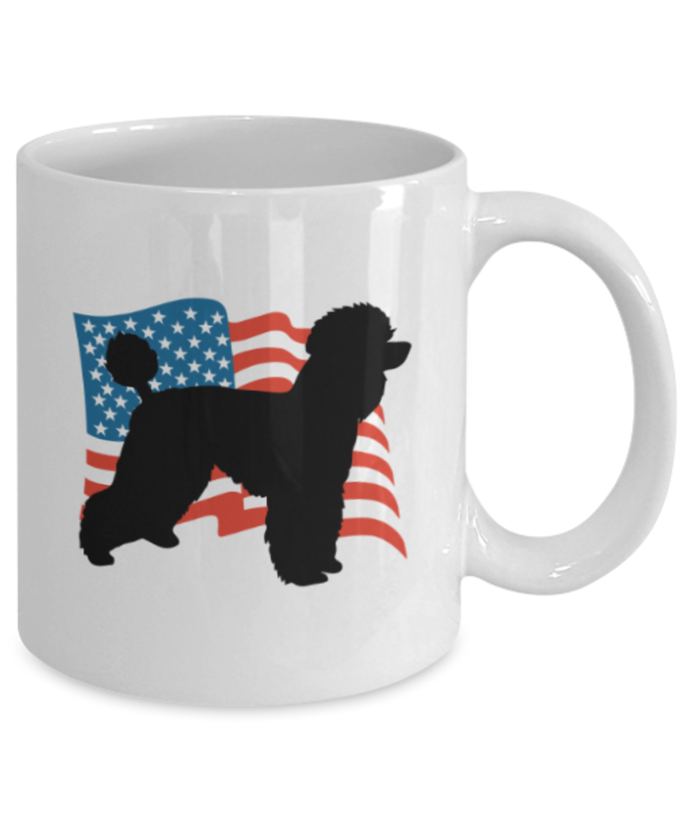 Gift gor dog lovers , USA Poodle - White Coffee Mug Porcelain Tea Cup 11 oz - Great Gift