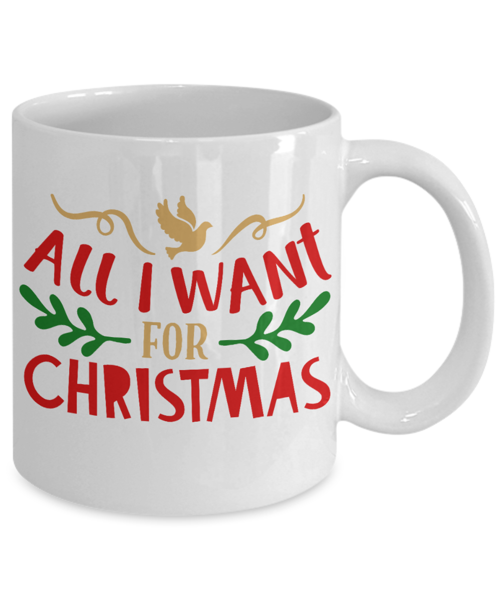 Nightnare before christmas mug - All I Want For Christmas - Funny Christmas Gift Mugs, Christmas Gifts for family Ceramic Cup White, Funny Mugs Gift Ideas 11 Oz