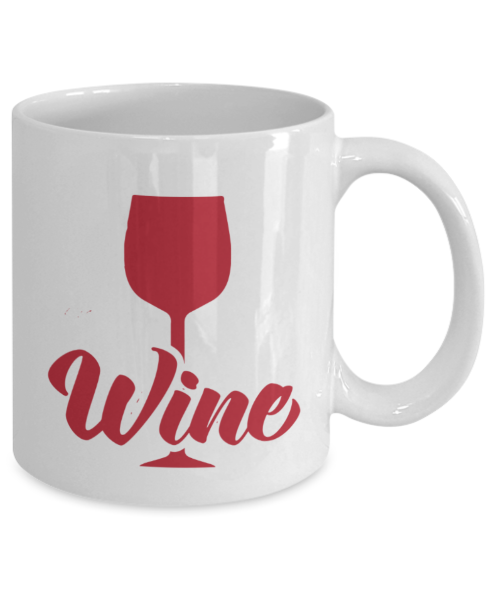 Wine Lovers Mugs , Time for Wine - White Coffee Mug Porcelain Tea Cup 11 oz - Great Gift