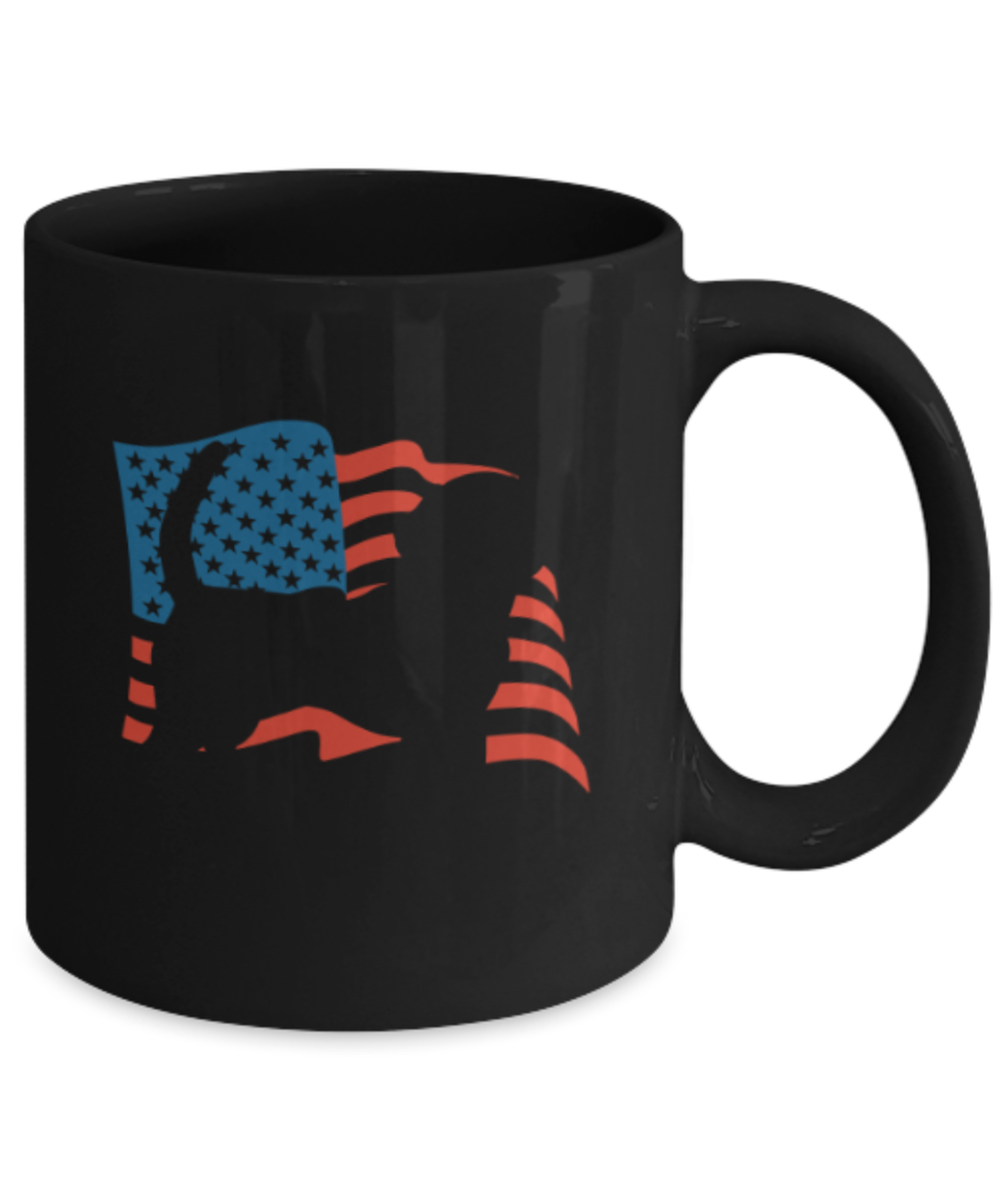 Gift gor cat lovers , USA Beagle - Black Coffee Mug Porcelain Tea Cup 11 oz - Great Gift