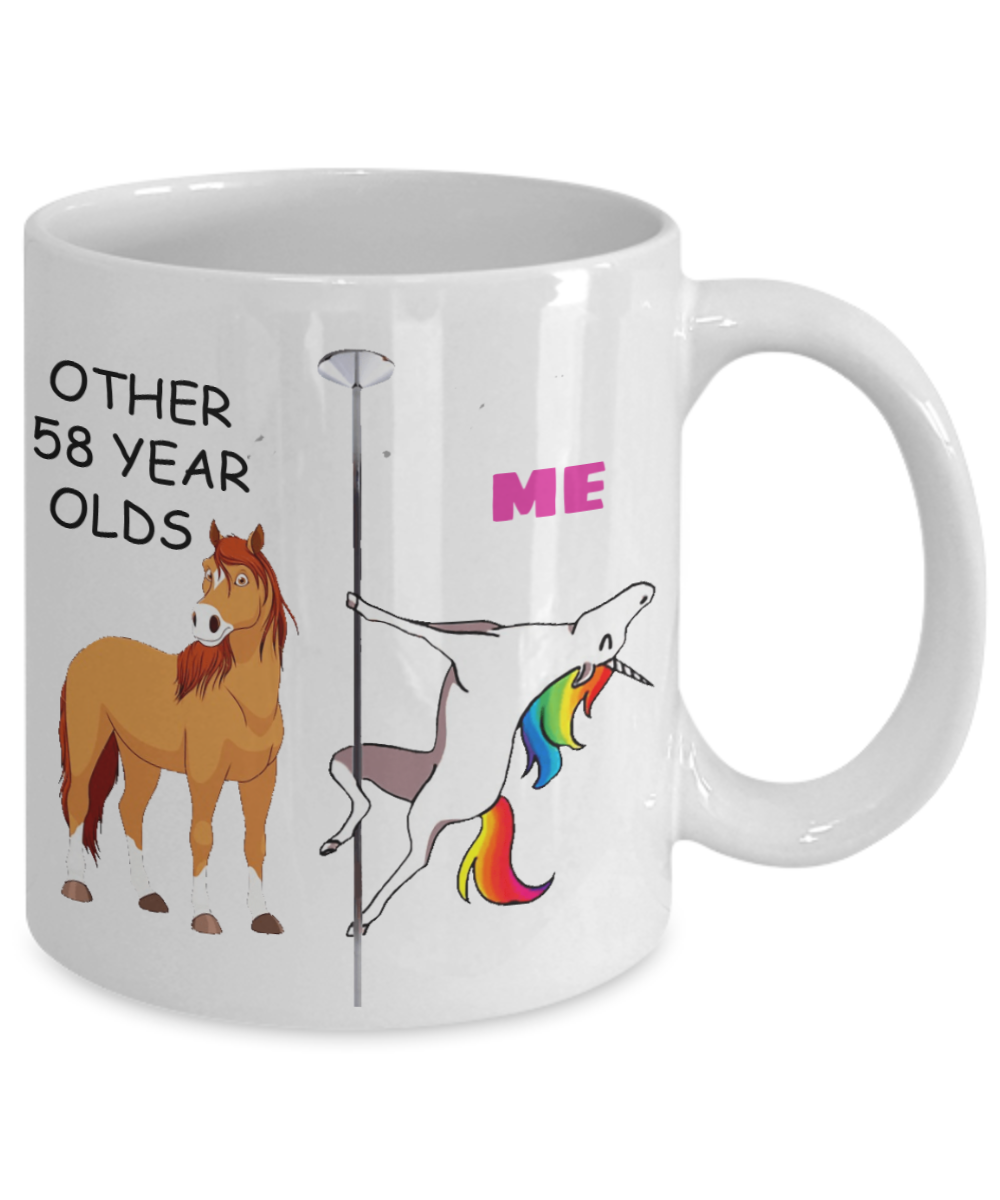 58th Birthday Gift for Women - Other 58 Year Olds Me Unicorn Coffee Mug - Funny White Porcelain Coffee 11 oz for Grandma, Mom, Sister, Best Friend, Women, Her - Born In 1962