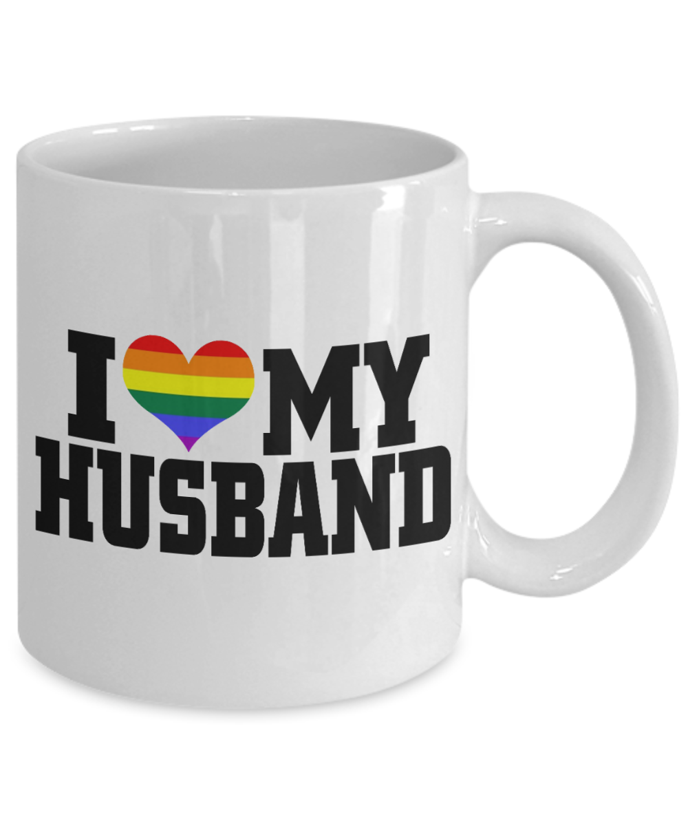 Great Wife Gift Coffee Mug, I Love My Husband - White Porcelain Coffee Mug 11 oz For Husband, Wife, Wedding Anniversary, Birthday, Christmas, Gift