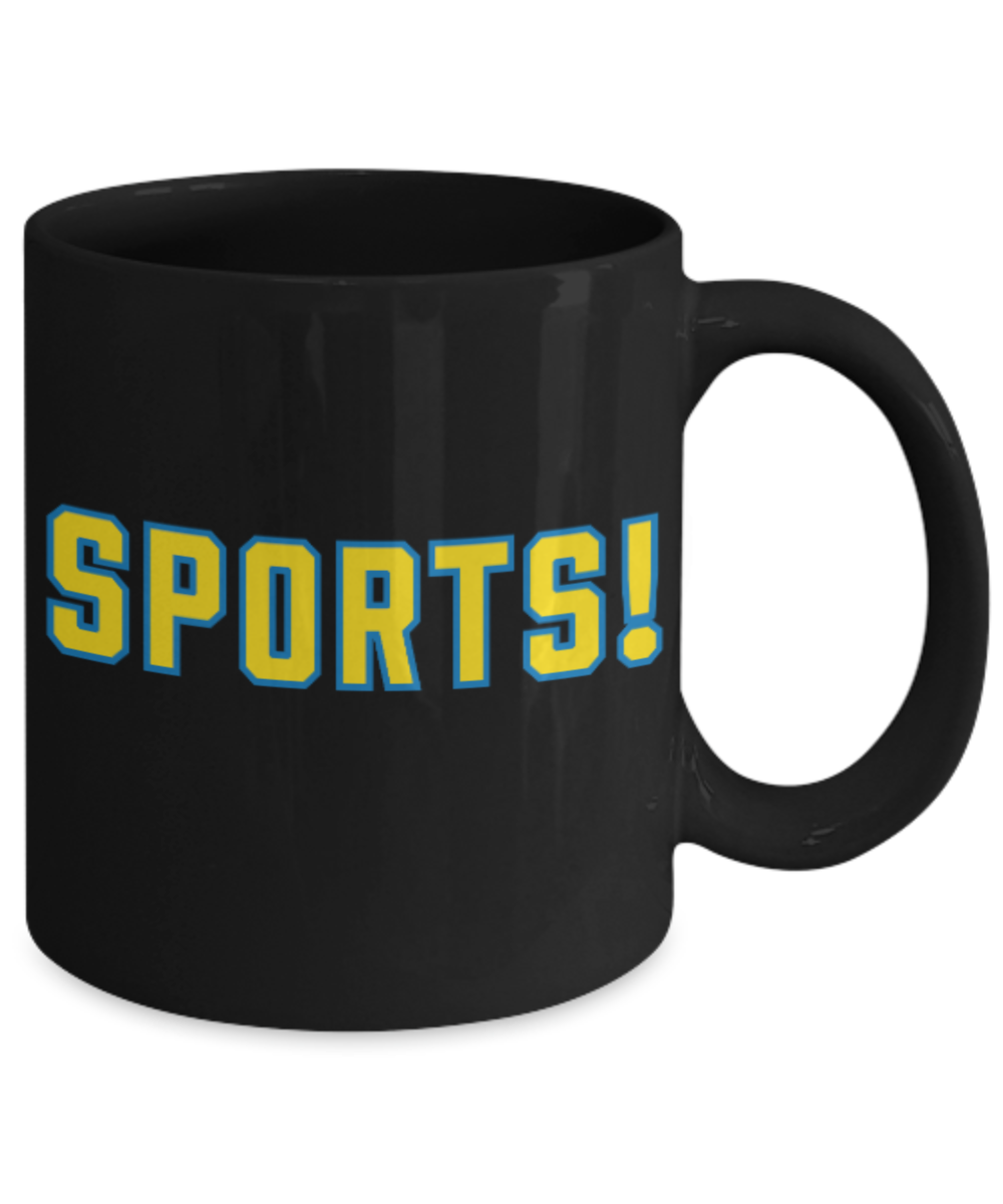 Pop culture lovers mugs , Sports - Black Coffee Mug Porcelain Tea Cup 11 oz - Great Gift