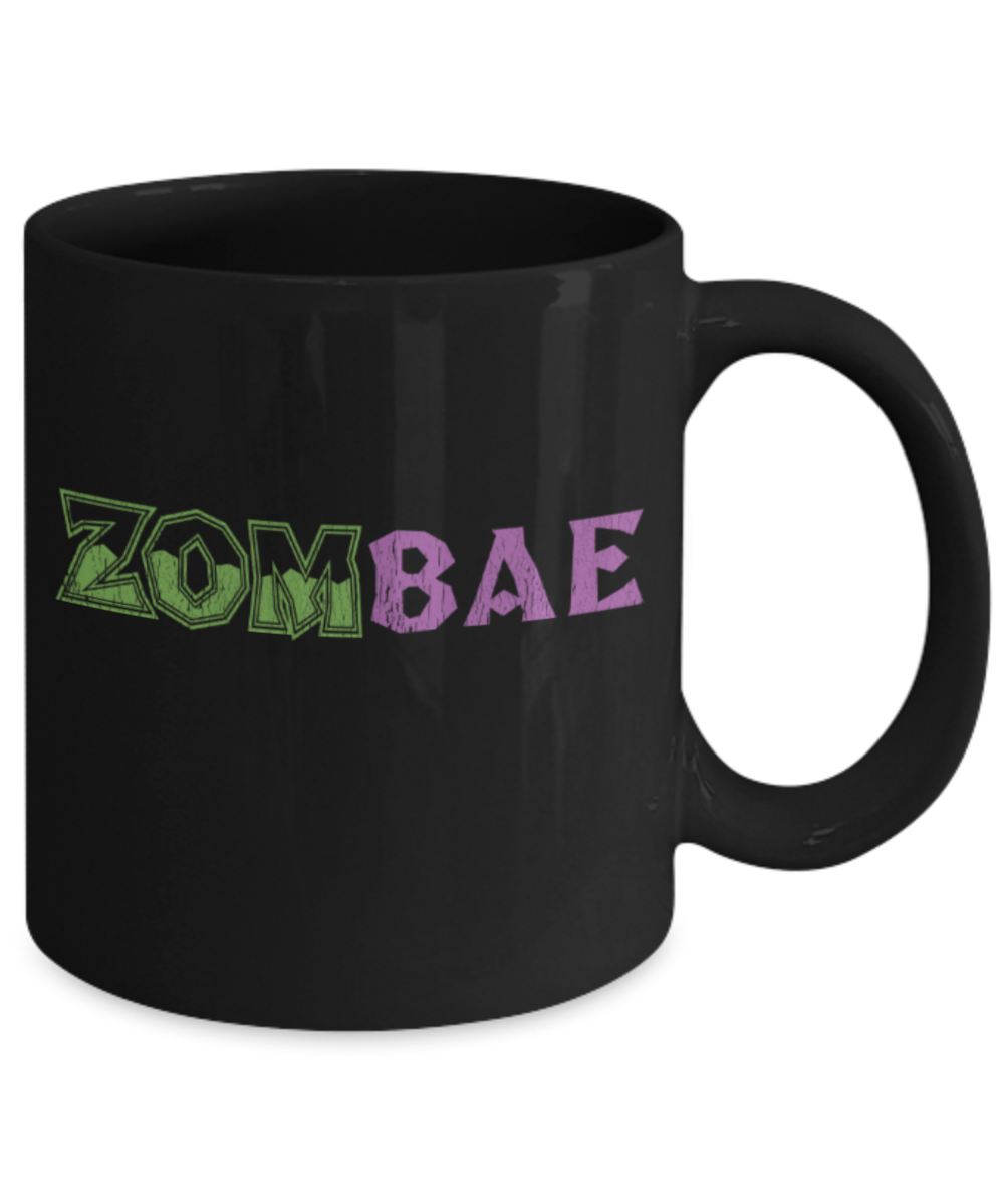 Midnight mug rogue - ZomBae - Black Porcelain Coffee Mug Cute Ceramic Cup 11 oz