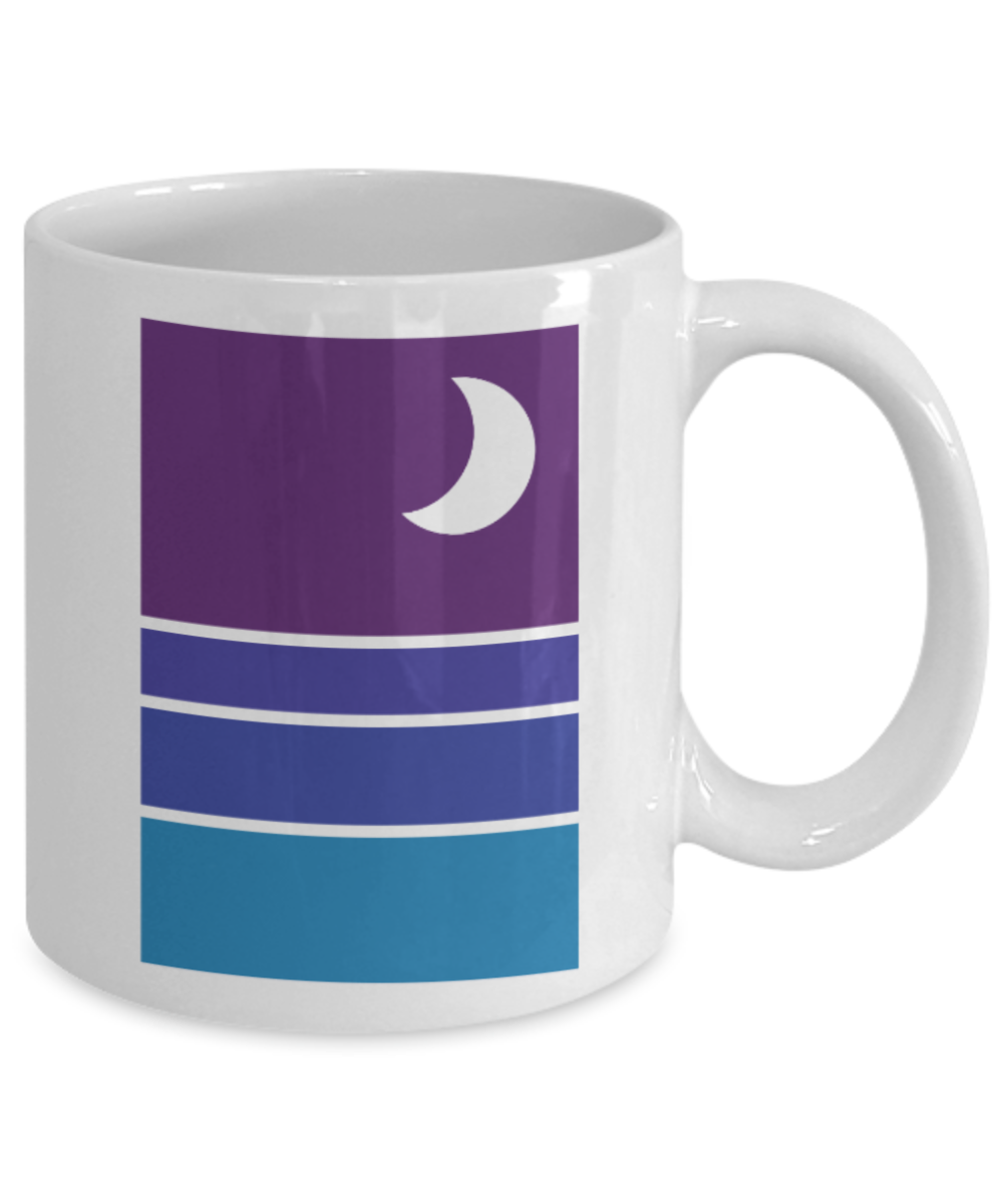 Fashion/Trends Lovers mugs , Night Beach - White Coffee Mug Porcelain Tea Cup 11 oz - Great Gift