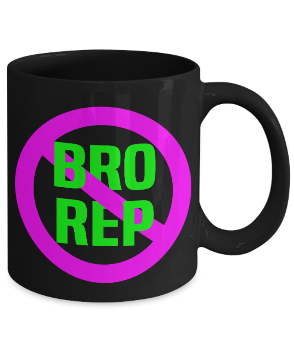 Fitness Lovers mugs , Bro Rep - Black Coffee Mug Porcelain Tea Cup 11 oz - Great Gift
