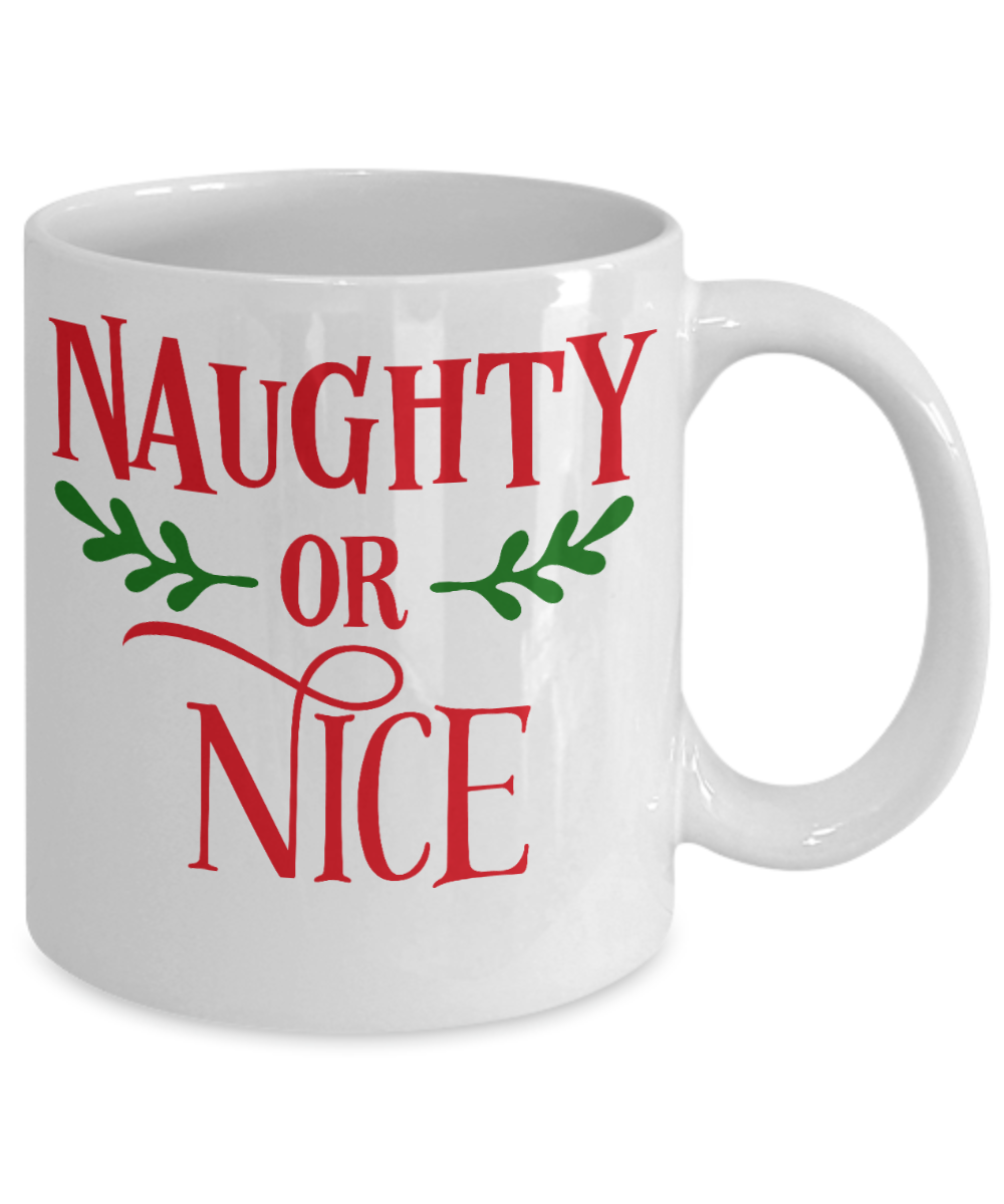 Knightmare before christmas mug - Naughty or Nice - Funny Christmas Gift Mugs, Christmas Gifts for family Ceramic Cup White, Funny Mugs Gift Ideas 11 Oz