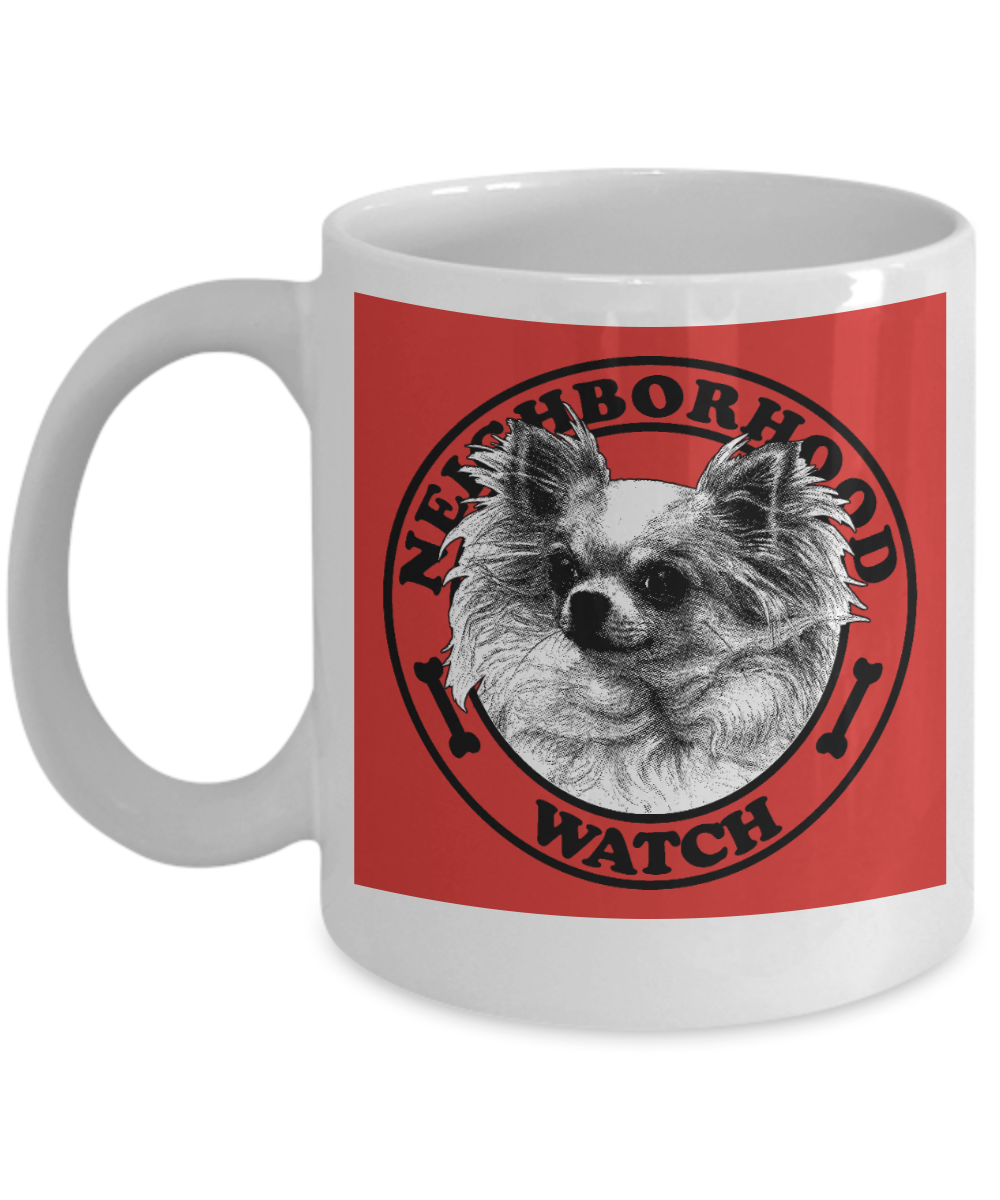 Personalized Dog Lover Gift Coffee mug, Neighborhood Watch Dog-White Porcelain Coffee Mug 11 oz