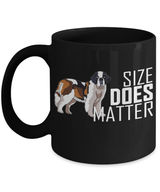 Best Dog Dad Custom Coffee Mug,Dog Size Does Matter Dog Lover-Black Porcelain Coffee Mug 11 oz