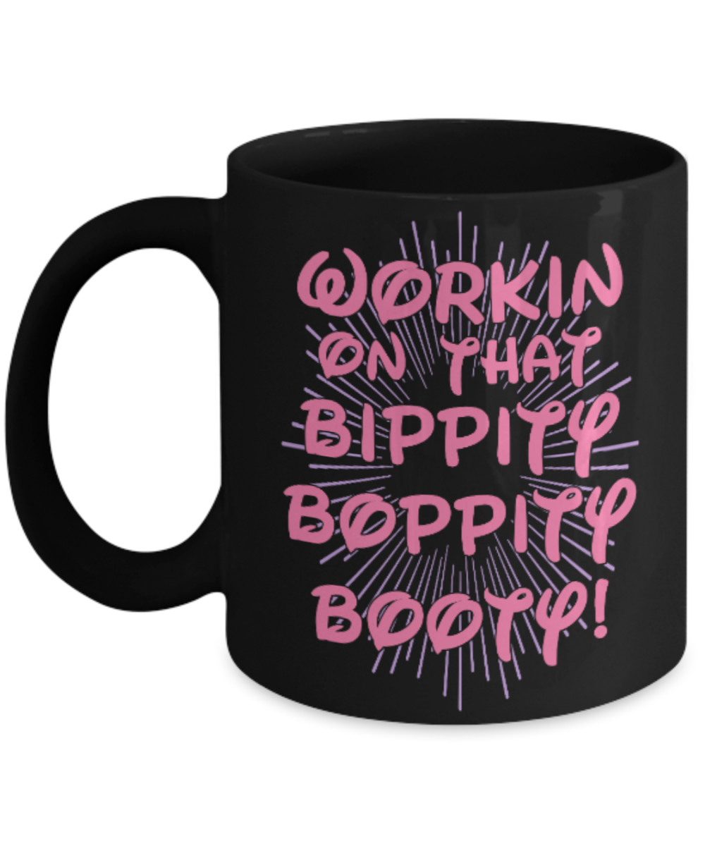 Fitness Lovers mugs , Bippity Booty - Black Coffee Mug Porcelain Tea Cup 11 oz - Great Gift