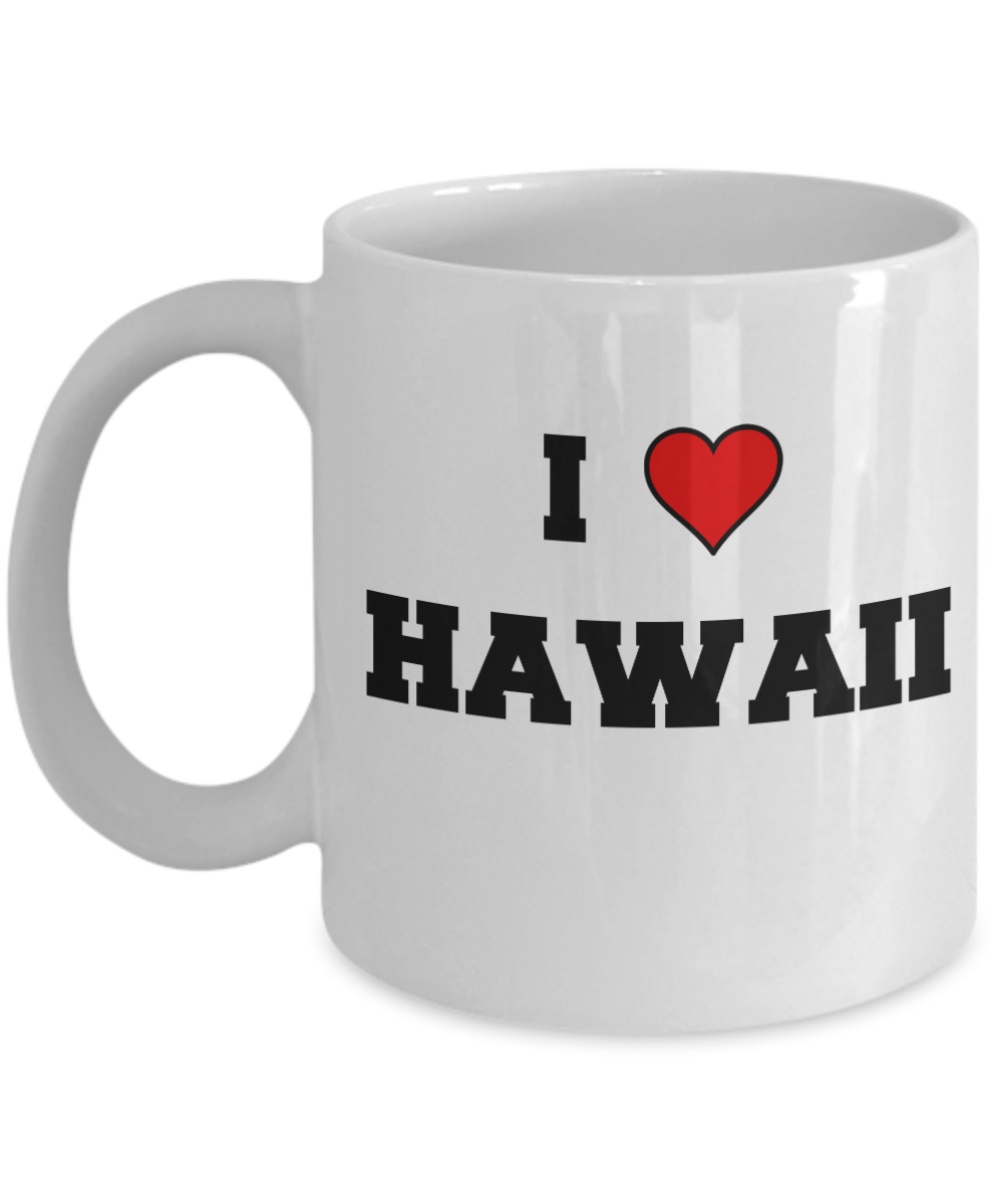 Hawaii Tea Coffee Mugs,I Love Hawaii USA States Ceramic Coffee Mug Tea Cup Gifts Mugs 11 oz Funny Mugs