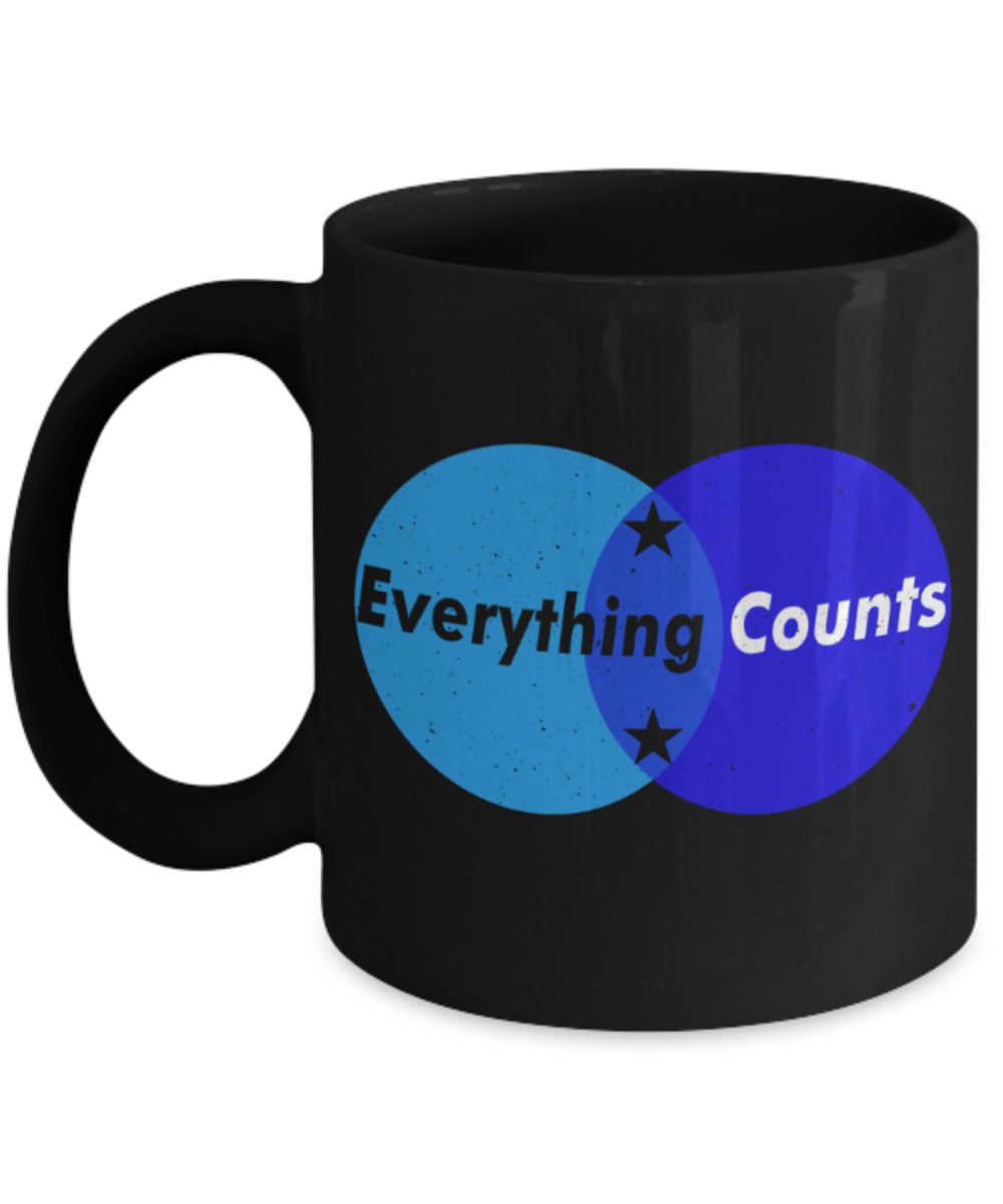 Everything counts - Funny Black Porcelain Coffee 11 oz