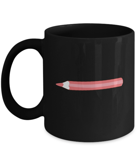Pencil Purple 3 Black Mugs - Funny coffee mugs -Black coffee mugs 11 oz