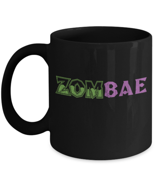 Midnight mug rogue - ZomBae - Black Porcelain Coffee Mug Cute Ceramic Cup 11 oz