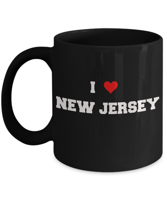 New Jersey Tea Coffee Mugs,I Love New Jersey USA States Ceramic Black Coffee Mug Tea Cup Gifts Mugs 11 oz Funny Mugs