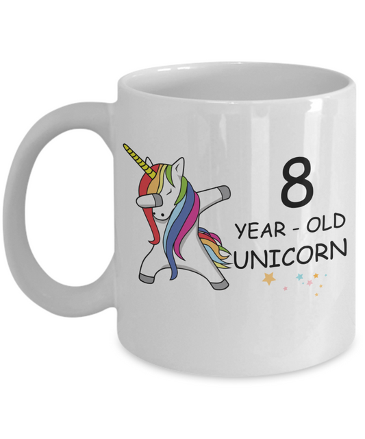 Unicorn Birthday gift 8th Birthday Gift for Women - 8 Year Old Unicorn Dabbing Mug - Funny White Porcelain Coffee 11 oz, 8th Anniversary Bday Gift for   Grandma, Mom, Sister, Bestie - Legends are Born In 2012