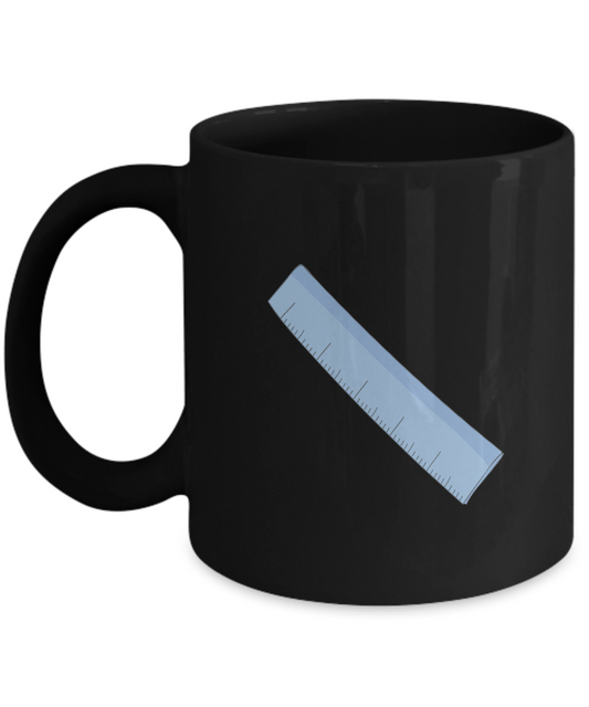 Ruler Blue 2 Black Mugs - Funny coffee mugs - Porcelain Black coffee mugs 11 oz