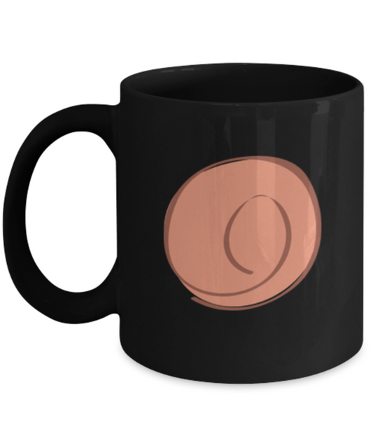 Rose Smooth 6 Black Mugs - Funny coffee mugs - Porcelain Black coffee mugs 11 oz