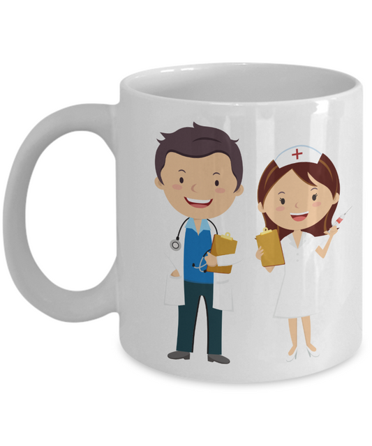 Funny Doctor Nurse Coffee Mug - White Porcelain Coffee Cup,Premium 11 oz White coffee cup