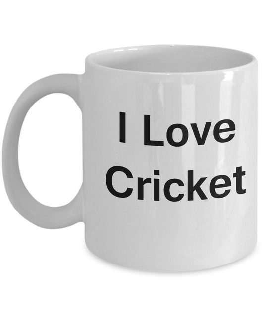 Cricket/Sports Lovers Gifts - I Love Cricket/Bat&Ball- white Tea Mug & Coffee Cup Gifts 11 oz