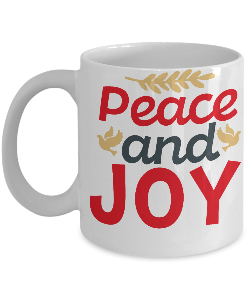 Knightmare before christmas mug - Peace and Joy - Funny Christmas Gifts Mugs, Christmas Gifts for family Ceramic Cup Black, Funny Mugs Gift Ideas 11 Oz