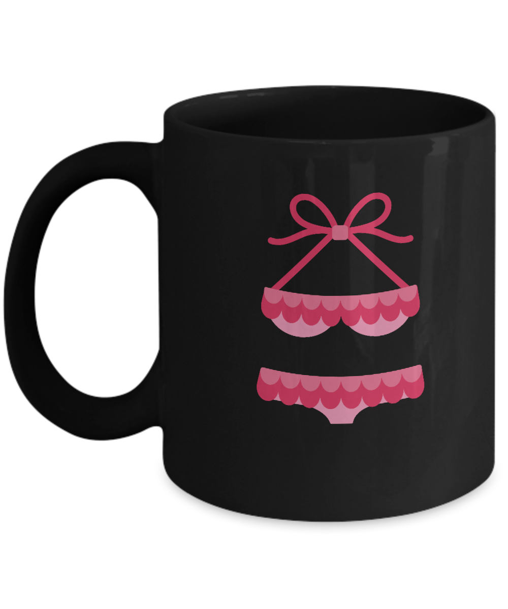 Beach bikini Black Mugs - Funny Christmas Gifts -Black Coffee Mug  Birthday Gag Gifts 11 oz