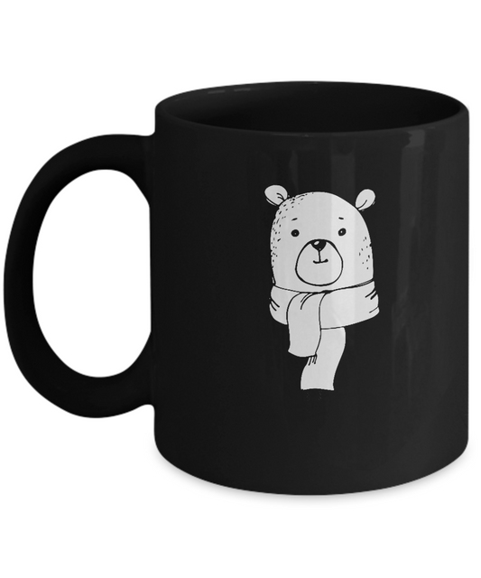 Christmas Doodles Teddy Black coffee Mugs - Funny Christmas Black coffee mugs 11 oz