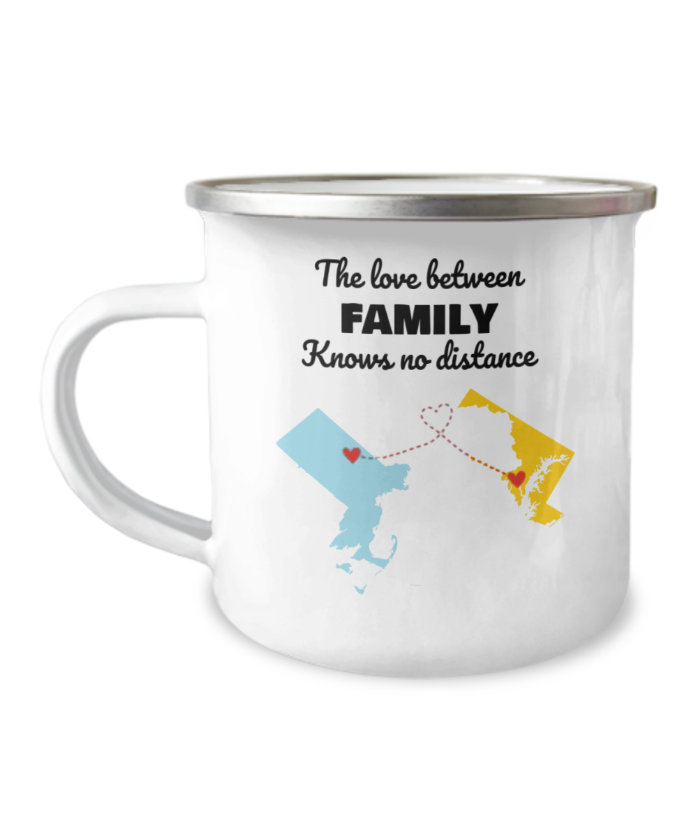 Massachusetts Maryland 	12oz Camper Mug - Maryland Massachusetts Camper Mug / Connected States Camper Mug / Two State Mug / Summer Vacation Mug