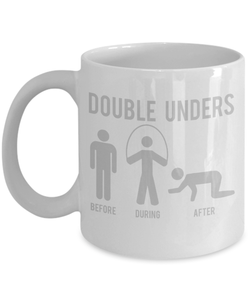 Fitness Lovers mugs , Double Unders - White Coffee Mug Porcelain Tea Cup 11 oz - Great Gift