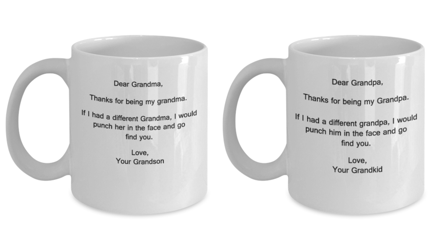 Grandpa / Grandma Couple Mug -11 OZ Coffee Mug Set - White coffee mugs 11 oz
