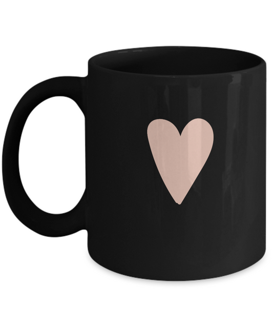 Floral Love Black Mugs - Funny Christmas Gifts - Porcelain Black coffee mugs 11 oz