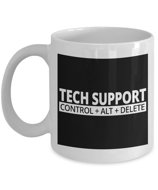 Computer Geek Gift Coffee mug, Tech Support Control+ Alt +Delete-White Porcelain Coffee Mug 11 oz for Software, Web, Developer, Programmer, Computer Engineer, App Developer