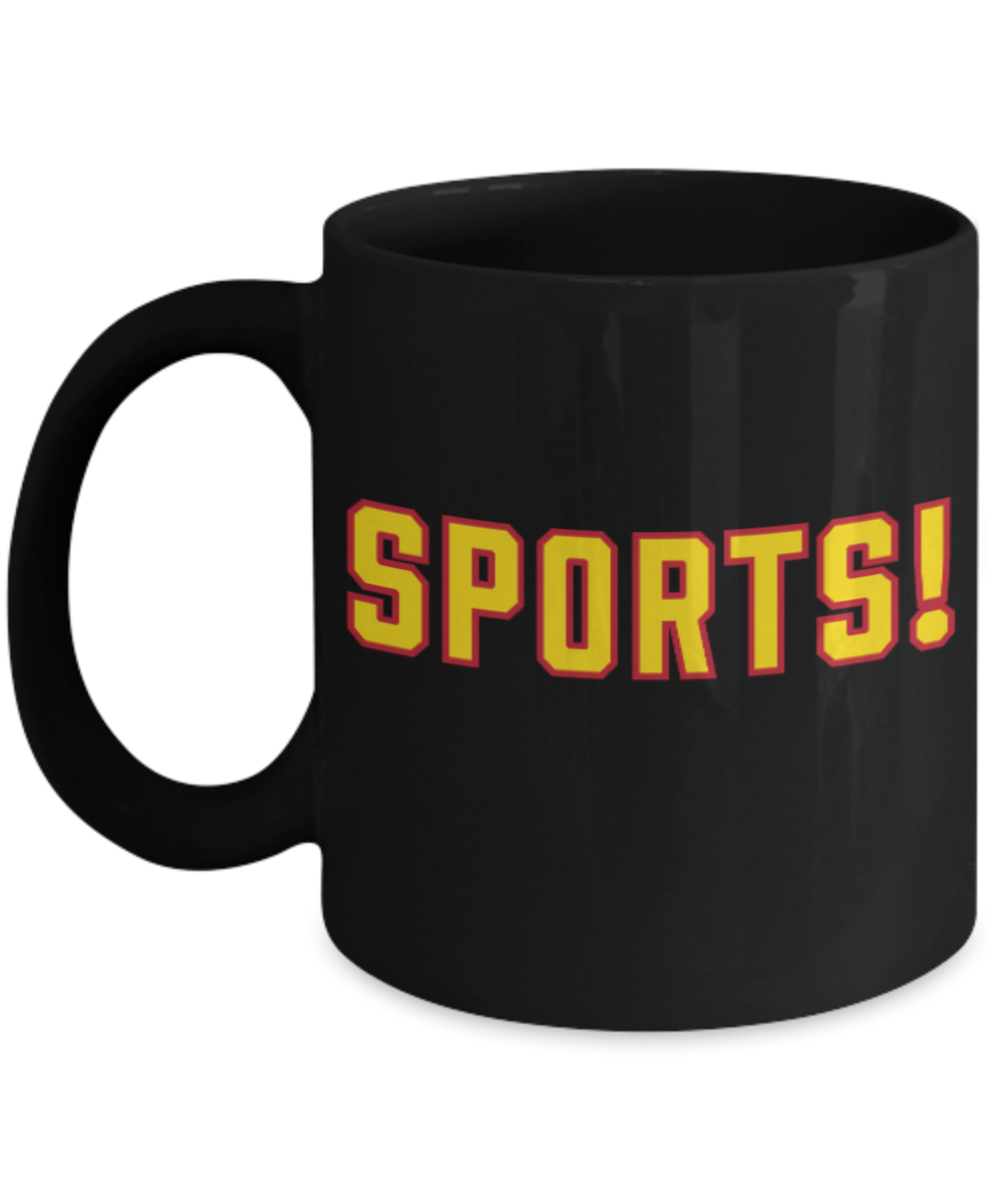Pop culture lovers mugs , Sports - Black Coffee Mug Porcelain Tea Cup 11 oz - Great Gift