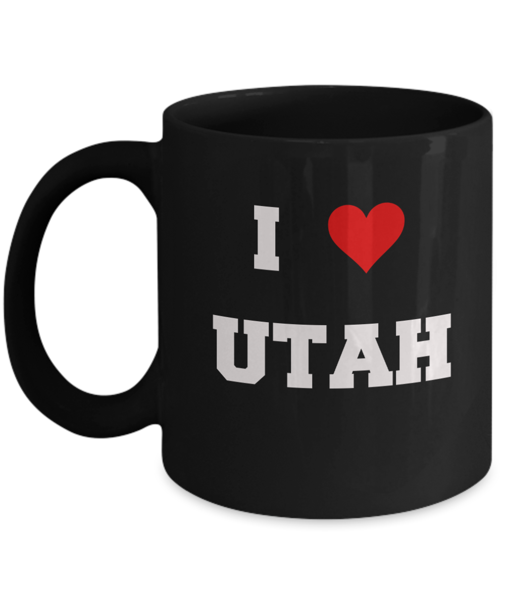 Utah Tea Coffee Mugs,I Love Utah USA States Ceramic Black Coffee Mug Tea Cup Gifts Mugs 11 oz Funny Mugs