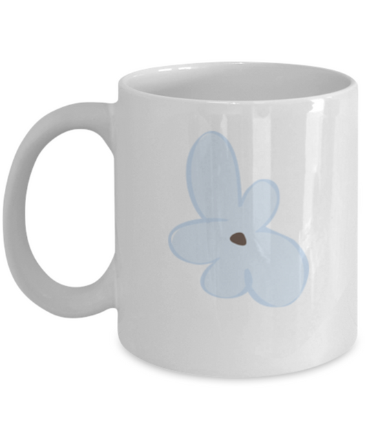 Flower Smooth 4 Coffee Mugs - Funny Coffee Mugs - Porcelain White coffee mugs 11 oz