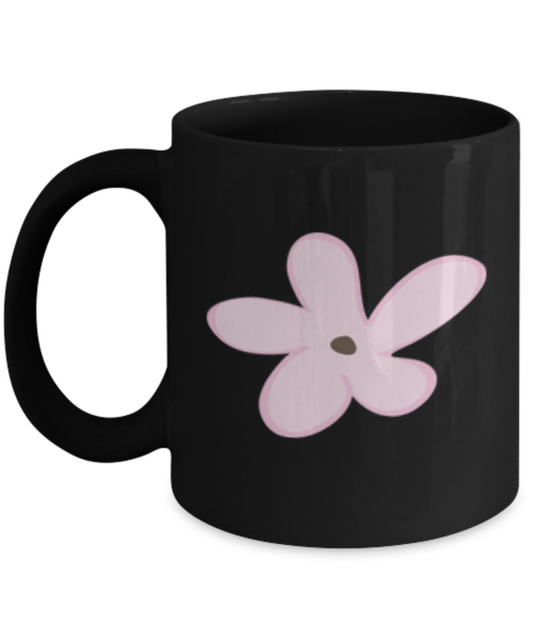 Flower Smooth 10 Black Mugs - Funny coffee mugs - Porcelain Black coffee mugs 11 oz