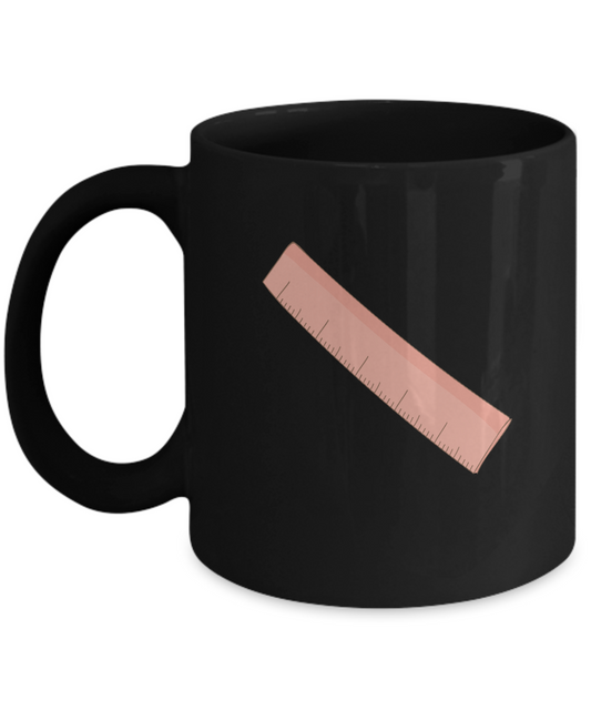 Ruler Red 2 Black Mugs - Funny coffee mugs - Porcelain Black coffee mugs 11 oz