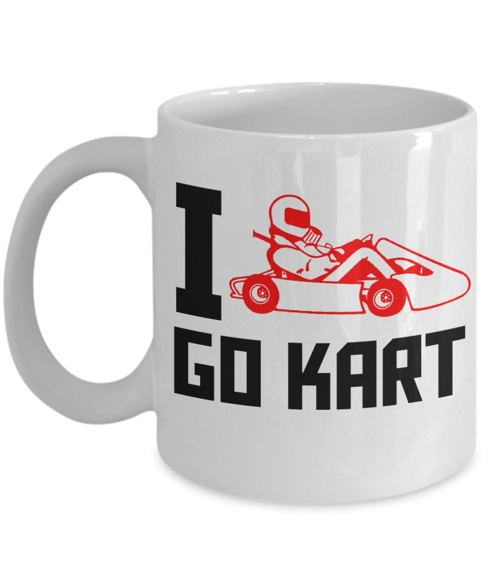 Karting Gift Coffee mug,I Go Kart-White Porcelain Coffee Mug 11 oz For Sister,Brother,Friend,Go Kart Lover