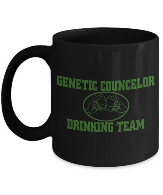 Funny Genetic Counselor Gift Coffee mug, Genetic Councelor Drinking Team -Black Porcelain Coffee Mug 11 oz For Wife, Husband, Father, Genetic, Counselor, Birthday, Retirement, gift