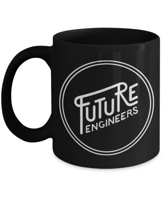 Future Engineers Coffee Cup- Black Porcelain Coffee Cup,Premium 11 oz Black coffee cup