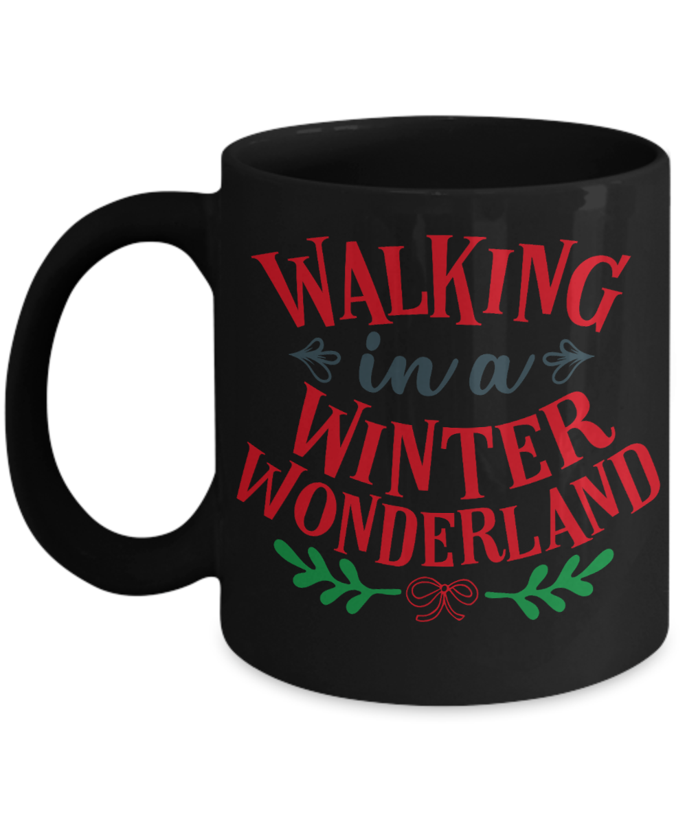 Knightmare before christmas mug - Walking In A Winter Wonderland - Funny Christmas Gifts Mugs, Christmas Gifts for family Ceramic Cup Black, Funny Mugs Gift Ideas 11 Oz