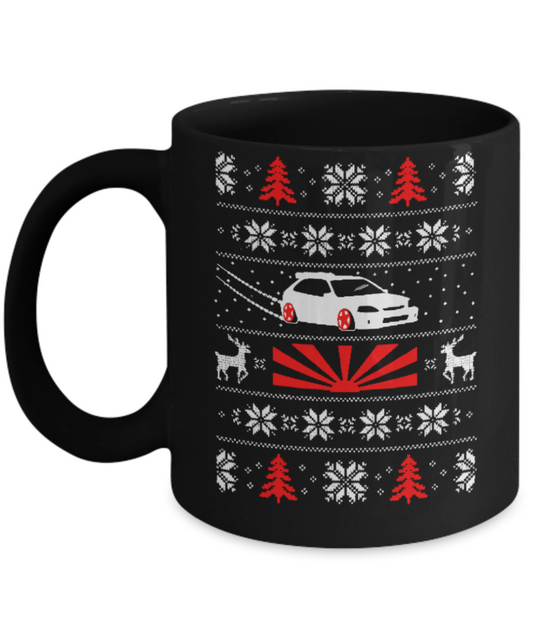 Peets coffee k cups christmas blend , Christmas Fast Cars - Black Coffee Mug Porcelain Tea Cup 11 oz - Great Gift