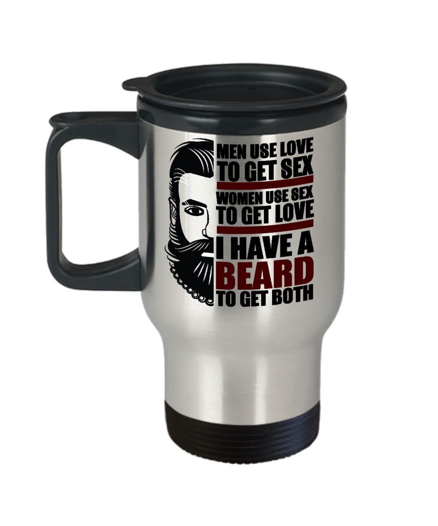 Beard Man Coffee Mug, Men Use Love To Get Sex Women Use Sex To Get Lov –  Zapbest2