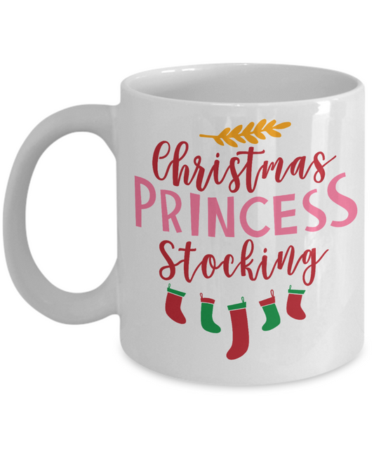 Nightnare before christmas mug - Christmas Princess Stocking - Funny Christmas Gift Mugs, Christmas Gifts for family Ceramic Cup White, Funny Mugs Gift Ideas 11 Oz