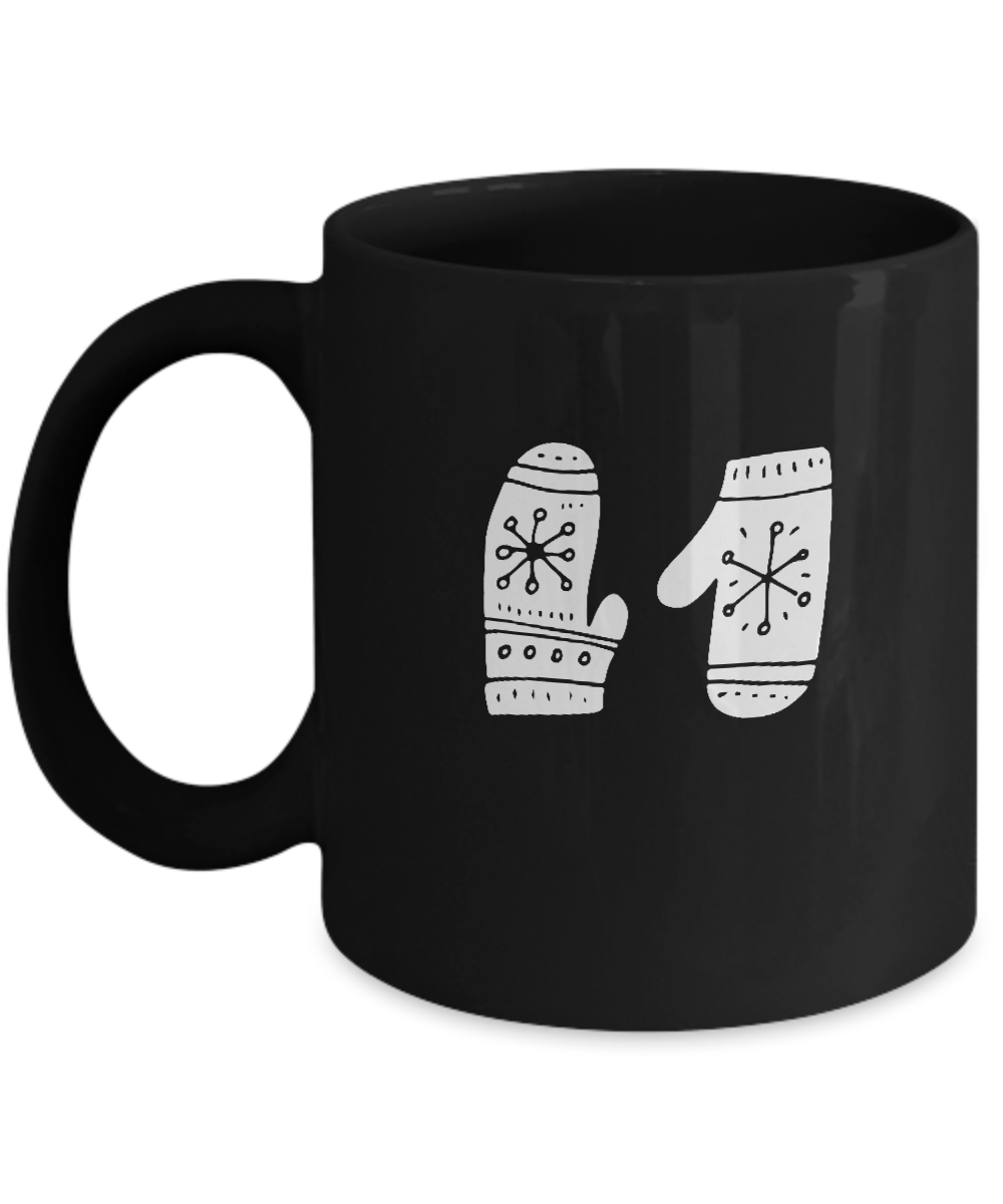 Christmas Doodles Gloves Black coffee Mugs - Funny Christmas  Black coffee mugs 11 oz